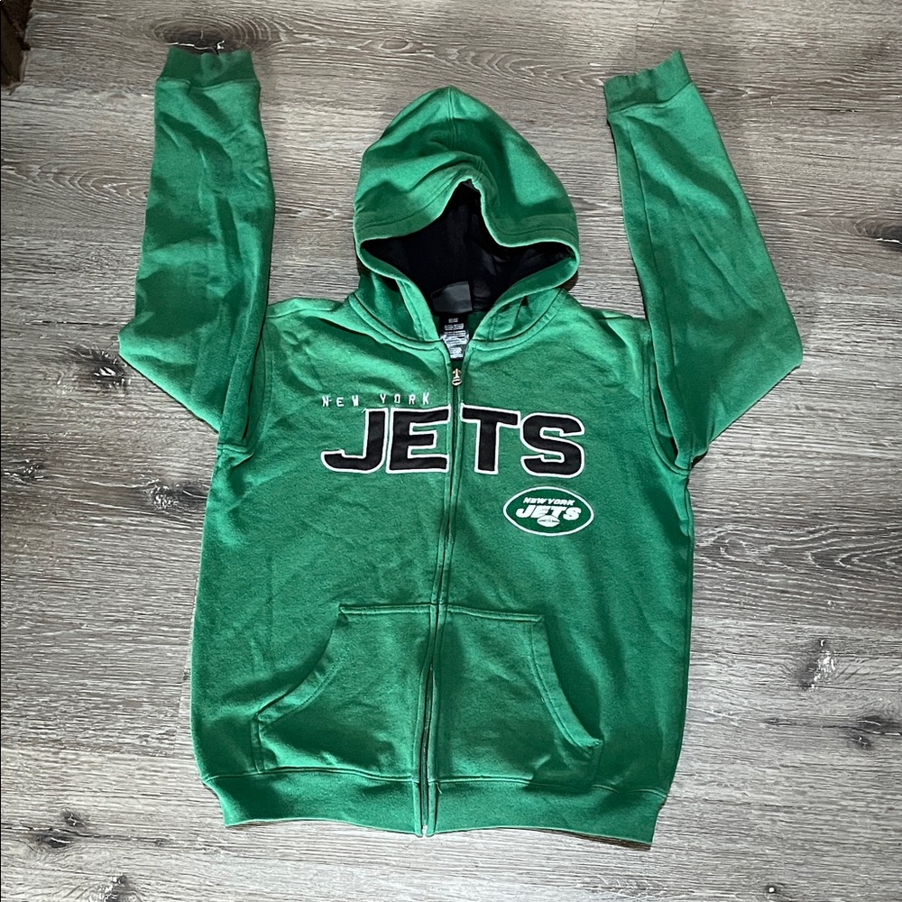 NFL Team Apparel Youth Hoodie in Green and Black